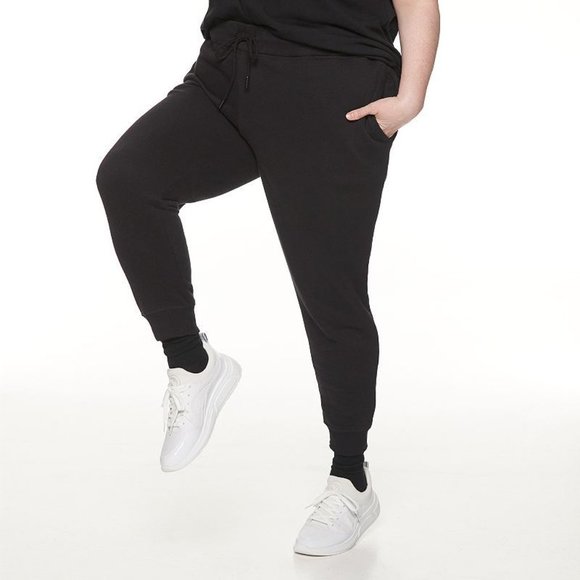 EVRI Ribbed Hem Cotton Blend Jogger Pants 4X - Picture 3 of 11